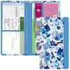 Kakurookie Car Registration and Insurance Holder, With Magnetic Closure for License, Cards and Documents, All Vehicle Needs and Car Accessories (Flower-Blue) view 1
