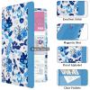 Kakurookie Car Registration and Insurance Holder, With Magnetic Closure for License, Cards and Documents, All Vehicle Needs and Car Accessories (Flower-Blue) view 4