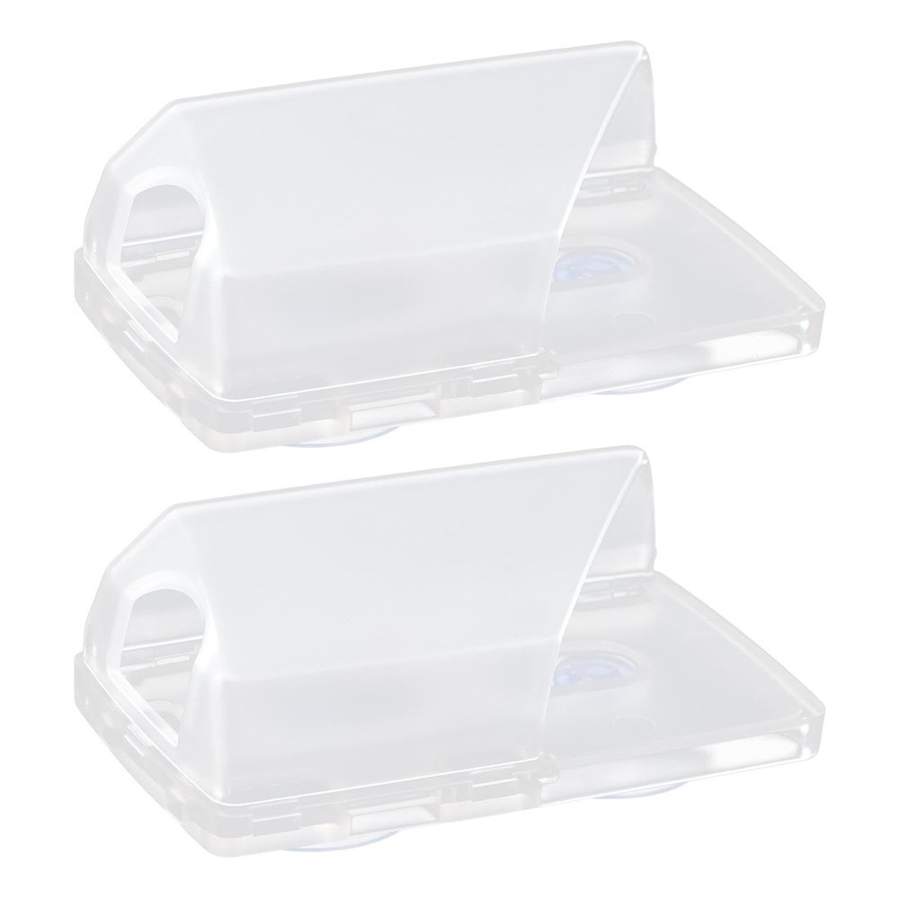 Ranjaner 2 Packs EZ Pass Holder for Windshield, Clear Ezpass Holder with Strong Suction Cups, Secure Toll-Pass Cover Toll Pass Transponder Bracket for EZPass/iPass(Size:2 Packs)