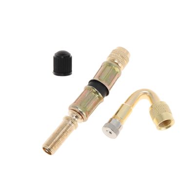 A ABSOPRO 1set 45 Degree Copper Tire Valve Extension with Flexible Plastic 75mm Tire Valve Stem Extension for Car Motorcycle RV Truck Bike