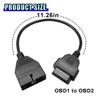 DUSCOKE OBD1 Scanner Connector, OBD1 12Pin Male to OBD2 16Pin Female Socket Convert Cable Adapter, Car Code Diagnostic Extension Tool Compatible with OBD II Diagnostic Interface (1PC) view 2