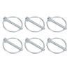 PATIKIL M5x40 mm Tractor Lynch Pin with Ring, 6 Pcs Heavy Duty Assortment Kit Lock Pin Clips for Tractors Trailer Farm Trucks Mowers, Silver Tone view 1