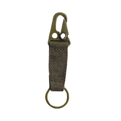 JJNUSA Key Ring Holder EDC Leather Belt Keychain, Heavy Duty Clip Key Chain Fob for Men,Tactical Keyring Holder for Belt Gift (Olive)