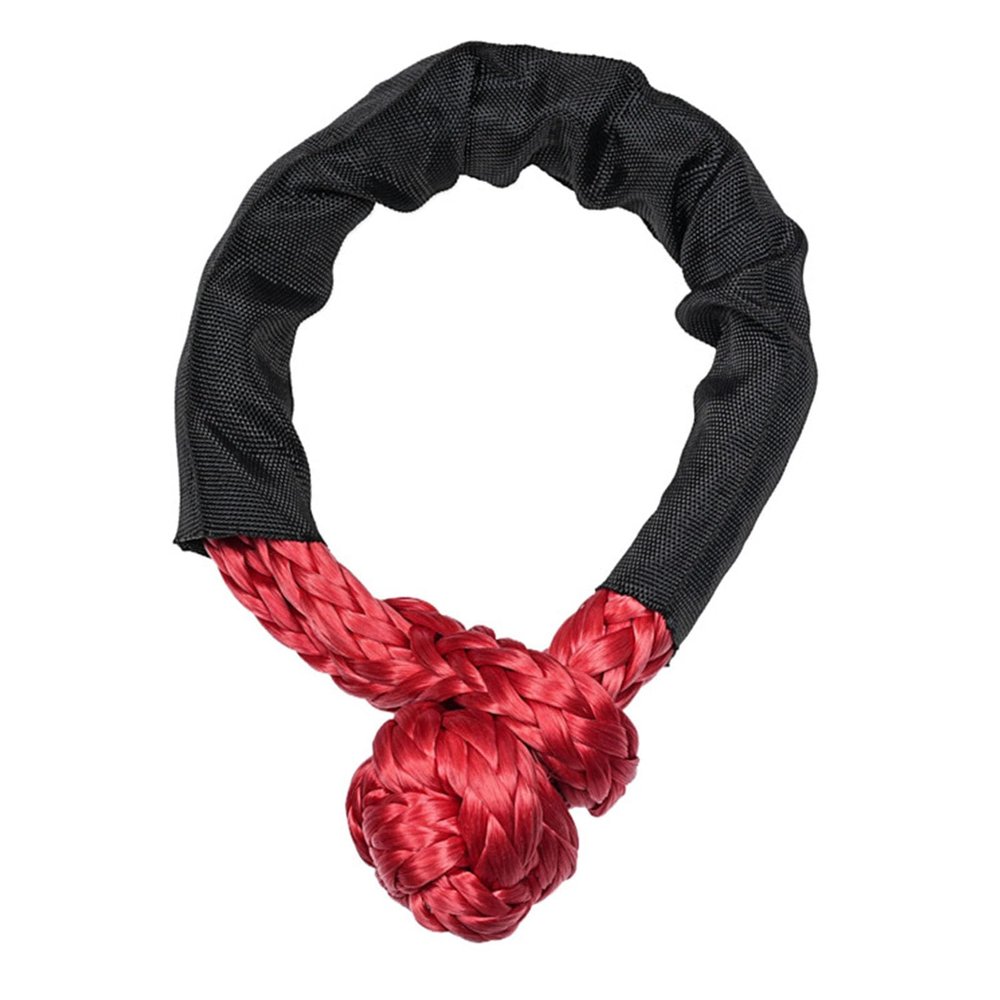 Acouto Heavy Duty Soft Shackle 17 Tons Breaking Strength Polyethylene Recovery Rope for Offroad Towing (Red)