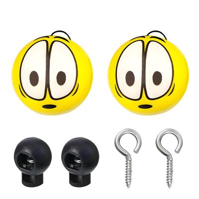 DUSCOKE 2PCS Garage Parking Aid-Parking Balls, Retractable Emotion Ball Parking Ball Sensor Guide System, Car Stopper Indicator Garage Parking Assistant Kit for Most Vehicles (Big Eyes)