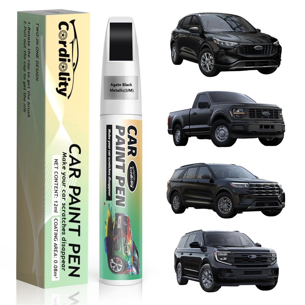 Car Touch Up Paint Agate Black Metallic(UM) for Ford, Color Accurate Car Scratch Repair Remover Pen Fix Auto Paint Chips and Nicks