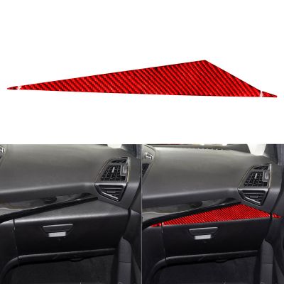 Red Real Carbon Fiber Car Dashboard Co-Pilot Panel Handle Cover Sticker Anti-Scratches Trim Compatible with Ford Escape Ford Escape 2013-2016 2014 2015 SE SEL Titanium