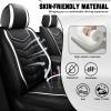 ZWCS Car Seat Cover for KIA Carnival Hybrid 2025,Seat Cover Full Set,Non-Slip Waterproof seat Cover,Wear-Resistant Nappa Leather car seat Covers.(Standard 5 Seats/Black White) view 2