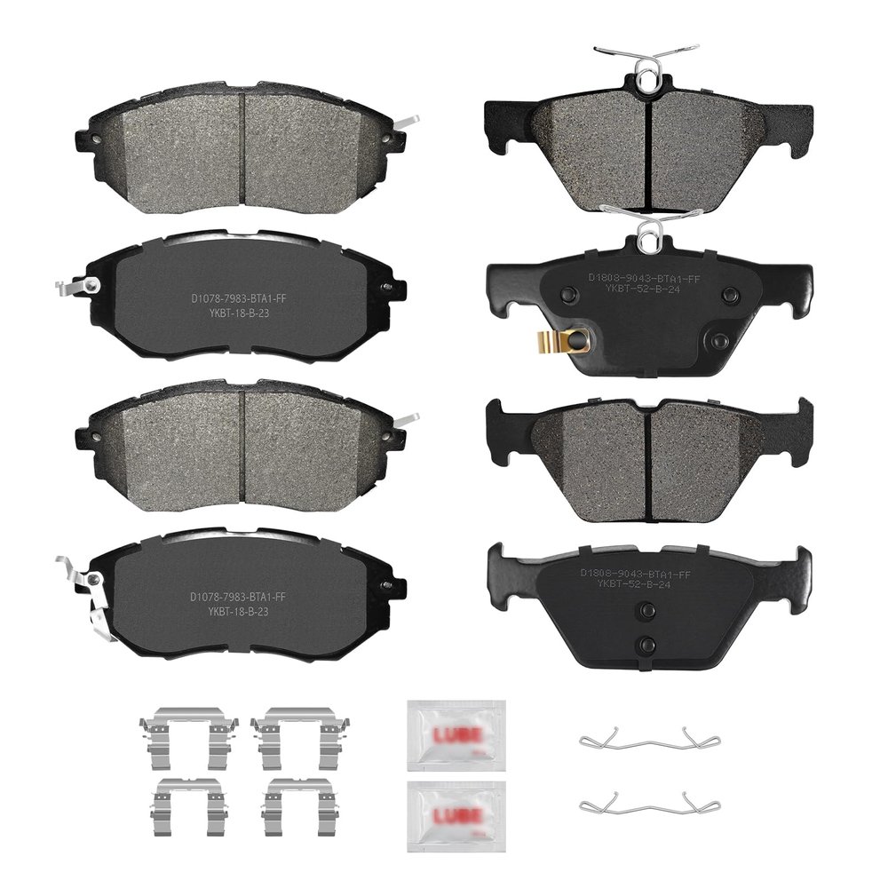 ACB ZONE Front and Rear Disc Brake Pads Set Ceramic w/Hardware Replacement for Subaru Legacy 2015/ Legacy 2016-2019 3.6L/ Outback 2015-2019/ Wrx 2016 2017 2018 2019 2020 2021 With Eyesight Package