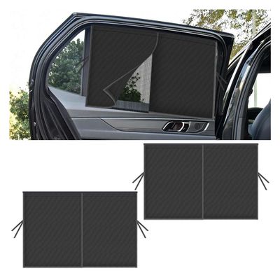 2PCS Car Window Windshield Sunshade, Magnetic Double Layer Side Window Sun Shade Auto Privacy Curtain for Baby Protection, Car Camping Accessories for Blocking UV Rays and Heat (Rear)