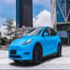 LZLRUN Ultra Gloss Premium Blue Vinyl Car Wrap Film Self Adhesive Air Release Channel Auto Body Film (1ft x 5ft) view 2