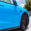 LZLRUN Ultra Gloss Premium Blue Vinyl Car Wrap Film Self Adhesive Air Release Channel Auto Body Film (1ft x 5ft) view 3