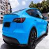 LZLRUN Ultra Gloss Premium Blue Vinyl Car Wrap Film Self Adhesive Air Release Channel Auto Body Film (1ft x 5ft) view 4