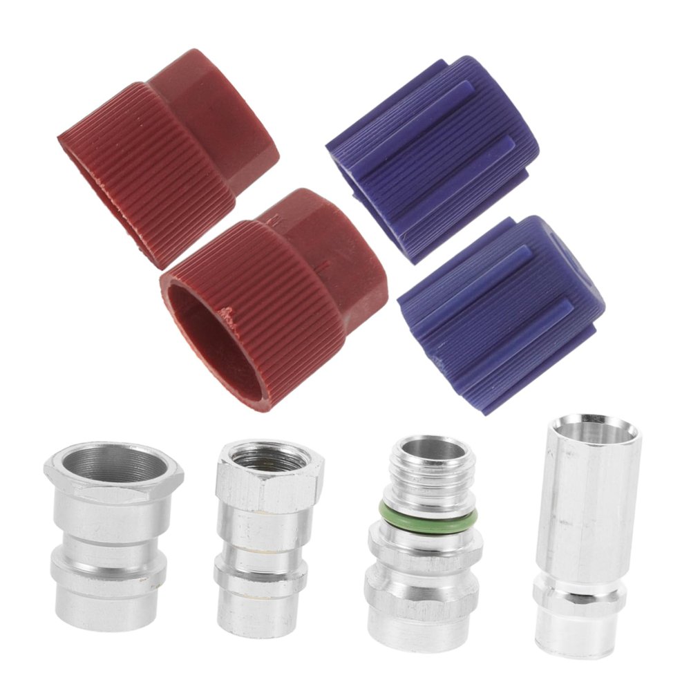 GRIRIW 4pcs Conversion Adapter Kit Pressure Fittings for Car Air Conditioner Retrofit Leak-Resistant Connectors SAE Thread