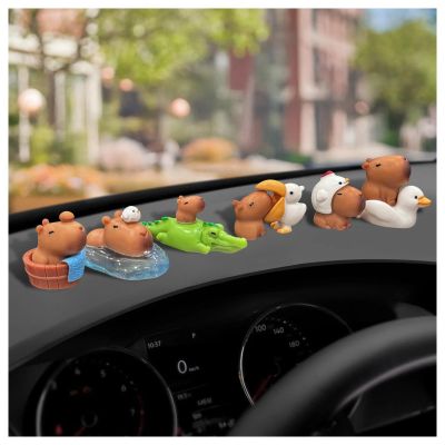 BubabyZZ 10 Pack Car Capybara Dashboard Ornament, Automotive Cars Interior Decorations for Women Men (Capybara, S)
