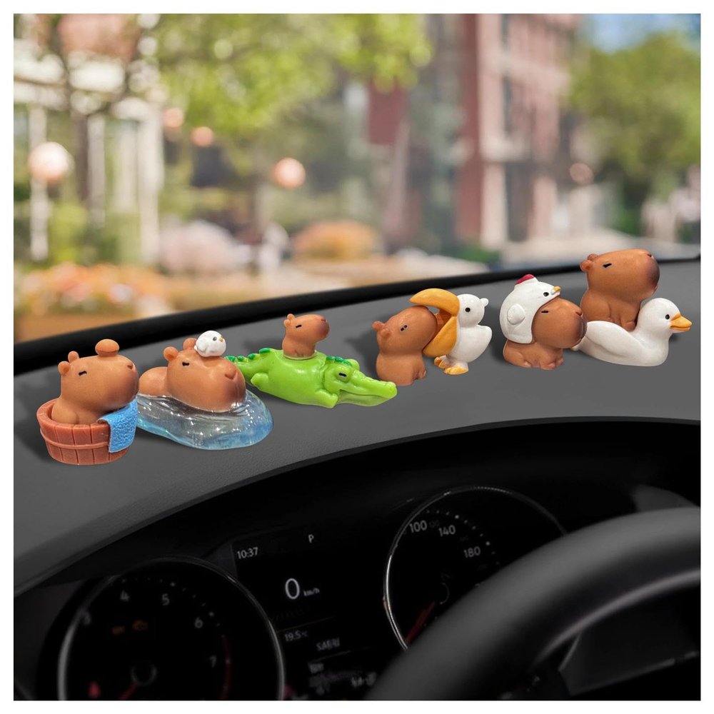 BubabyZZ 10 Pack Car Capybara Dashboard Ornament, Automotive Cars Interior Decorations for Women Men (Capybara, S)