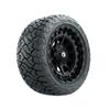 GTW 14 Inch Golf Cart Wheels and Tires Combo | GTW Barricade Gloss Black Wheels on 23x10-R14 (23") Maverick Steel Belted Radial All Terrain Tires | Set of 4 view 1