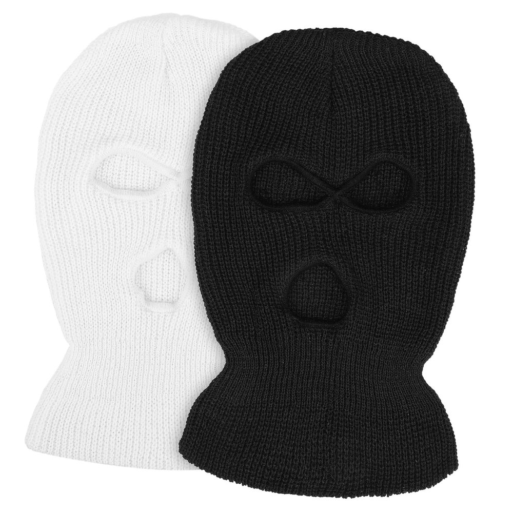 BESTYASH 2pcs Full Coverage Ski Masks Face Cover Warm Knitted Masks Windproof Cycling Cap Multi