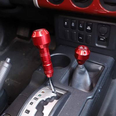 MAODOK Car Replacement Gear Head Accessories Fit for Toyota FJ Cruiser 2007-2021,Aluminum Alloy Center Console Shifter Knob Stick Head Lever Cover Trim (Red)