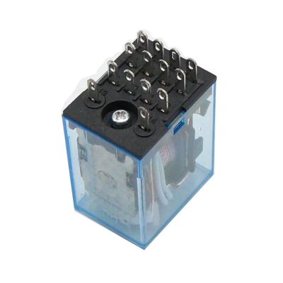 MY4NJ Mini Power Relay 4NO 4NC 14 Pins AC/DC 12V 24V 36V 48V 110V 220V 380V Coil with DIN Rail Mounting Socket for General Purpose Applications (110V-AC)