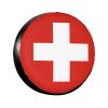 15 inch Swiss Flag Print Spare Tire Cover - Universal Tire Protector Fit for Trailer RV Truck SUV Camper Wheel 14"-17" view 1