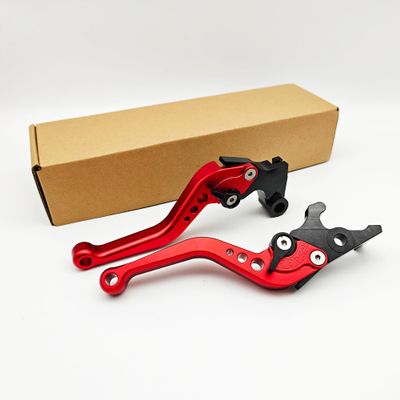 Front Brake Clutch Lever for Yamaha YZF-R3 YZF-R25 MT03 MT25 Rod Aluminum Adjustable Lever YZFR3 MT03 2024 CNC Motorcycle Accessories (Red_Matte)