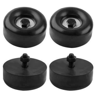 2.5" Trailer Ramp Door Bumper, Round Rubber Bump Stops with Screw Kit for Cargo Trailer Ramp Doors & Truck Gates, Pressure Washers, Air Compressors, Pumps, and More Equipment - 4 Pack