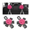 Bittwee Car Seat Headrest Hook, 2PCS Cute Flower Vehicle Backseat Organizer Hanger for Purse Grocery Bag Coat, Auto Interior Hanging Decor Accessories, Universal for SUV Sedan Truck (Red) view 1