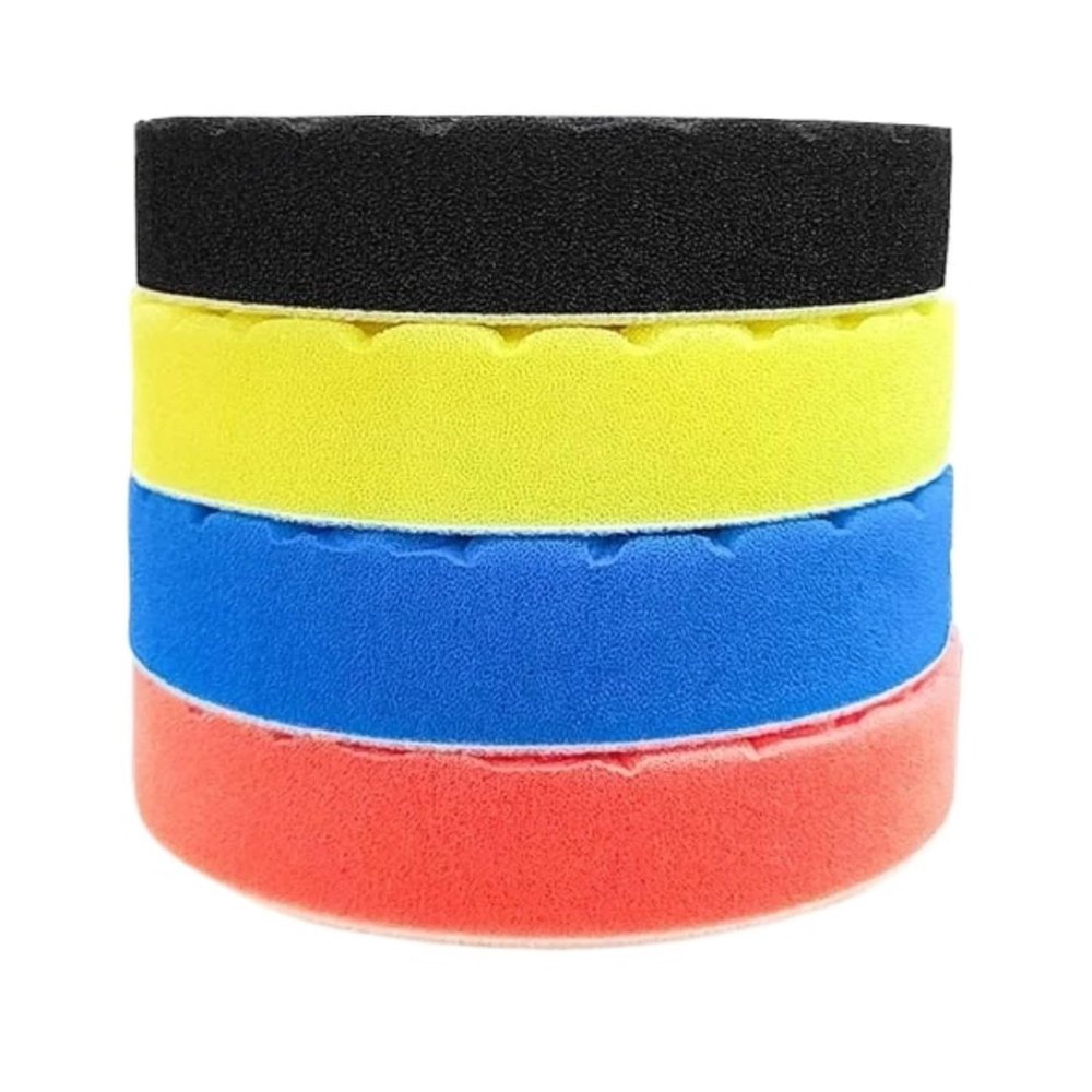 HERYBDCK 3/4/5/6/7inch 5Pcs Car Polishing Pad Kit Set Self-Adhesive Buffing Waxing Sponge Wool Wheel Polishing Pad for Car Polisher Drill