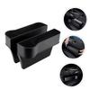 DECHOUS 2pcs Car Seat Gap Filler Organizer Set Cup Holder Carbon Fiber Style Storage Box for Front Seat Compatible SUV and Truck view 4