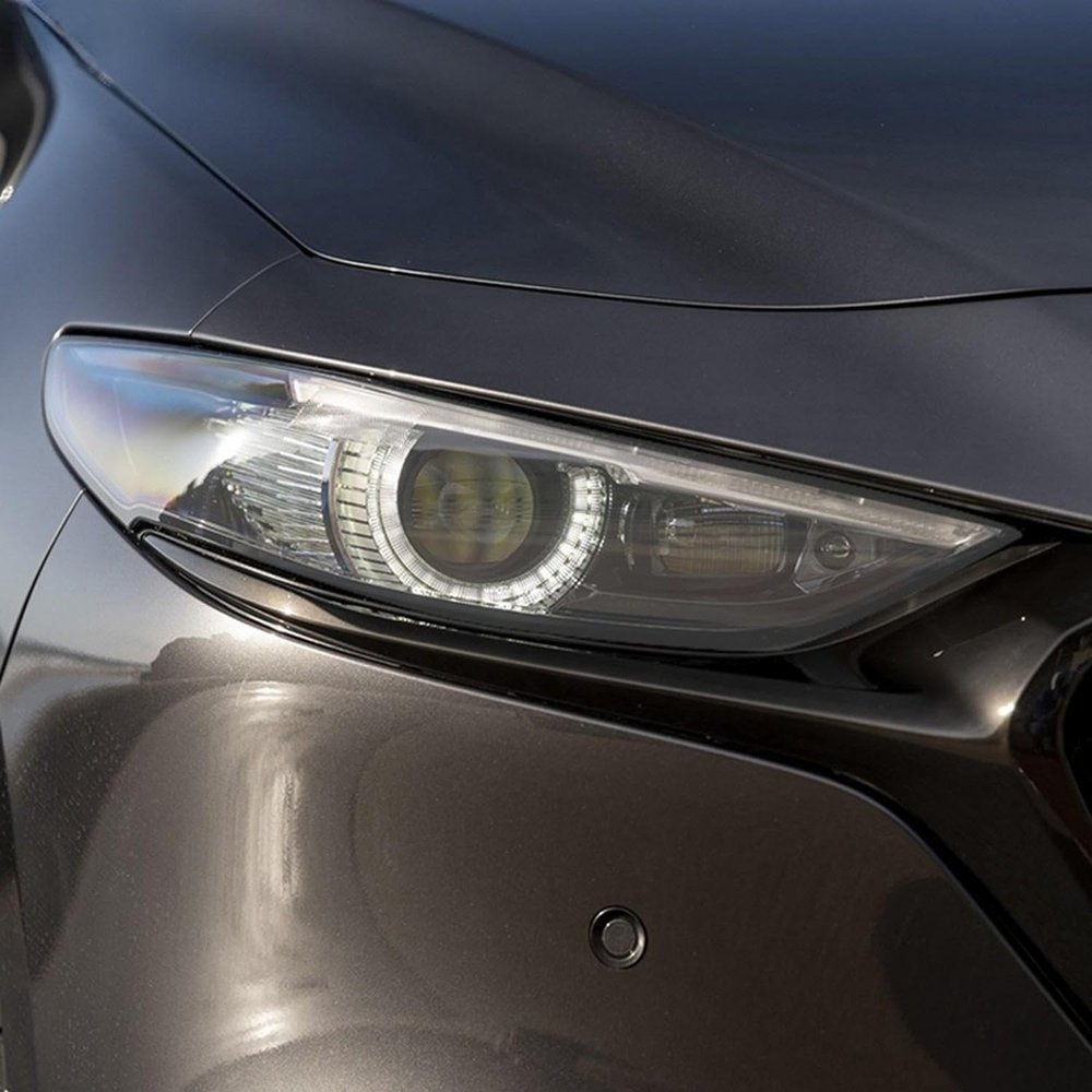 2 Pcs Car Headlight Protective Film Headlamp Restoration Transparent Black TPU Sticker for Mazda 3 BP 2019 2020-Present Accessories