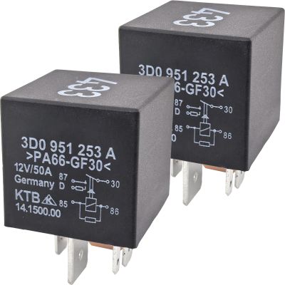 2-Pack 3D0951253A 433 Relay - 30A 12VDC 5-Pin SPDT Automotive Relay - Compatible with Select VW/Audi Vehicles (for Passat, A4) - Fixes Fuel Pump, Ignition & P0688/P0234 Codes