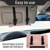 Lyxheth Car Tissue Holder, Tissue Box for Car, PU Leather Sun Visor Napkin Holder with Elastic Strap, Auto Sun Visor Accessory Backseat Tissue Case Holder Universal Fit Most Vehicle Visor (Pink) view 3