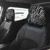 FHEBNDS Zebra Print Car Headrest Cover 2 Pcs Universal Soft Washable Car Seat Head Rest Protector Elastic Breathable Auto Interior Decor Front & Rear Seat Headrest Pads view 2