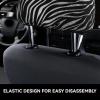 FHEBNDS Zebra Print Car Headrest Cover 2 Pcs Universal Soft Washable Car Seat Head Rest Protector Elastic Breathable Auto Interior Decor Front & Rear Seat Headrest Pads view 4
