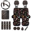 Horeset Mushroom 18 Pieces Automotive Seat Covers & Accessories+Steering Wheel Cover+Seat Belt Pads+ 6 Accessories(Armrest Cushion, Cup Holder, Ketchains) Universal Fit for All Vehicles view 1