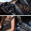 Horeset Mushroom 18 Pieces Automotive Seat Covers & Accessories+Steering Wheel Cover+Seat Belt Pads+ 6 Accessories(Armrest Cushion, Cup Holder, Ketchains) Universal Fit for All Vehicles view 3