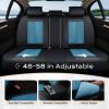 Coverado Car Seat Covers Full Set, Seat Covers for Cars, Car Seat Covers Front Seats and Back Car Seat Protector Waterproof, Leather Car Seat Cushion Universal Fit for Most Cars Black-Blue view 3