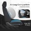Coverado Car Seat Covers Full Set, Seat Covers for Cars, Car Seat Covers Front Seats and Back Car Seat Protector Waterproof, Leather Car Seat Cushion Universal Fit for Most Cars Black-Blue view 4
