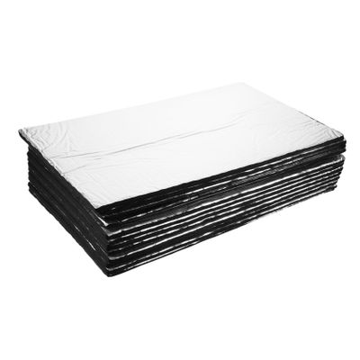 POPETPOP 12pcs 50X30cm 10mm Car Soundproofing Acoustic Foam Moisture-Resistant Engine Sound Insulation Pads for Noise Reduction Reflective Aluminum Foil Design