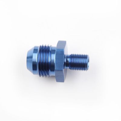 US SHIP -8AN AN8 Male Flare To M10x1.25 (mm) Metric Aluminum Straight Adapter Fitting Blue