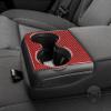 Carbon Fiber Car Rear Row Back Seat Water Cup Holder Panel Cover Sticker Decoration Trim Compatible with Dodge Charger 2015-2023 2016 2017 2018 2019 2020 2021 2022 Interior Trim Accessories Red - B view 4