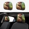 FHEBNDS Cute Otter Car Headrest Cover 2 Pcs Universal Soft Washable Car Seat Head Rest Protector Elastic Breathable Auto Interior Decor Front & Rear Seat Headrest Pads view 1