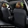 FHEBNDS Cute Otter Car Headrest Cover 2 Pcs Universal Soft Washable Car Seat Head Rest Protector Elastic Breathable Auto Interior Decor Front & Rear Seat Headrest Pads view 3