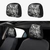 FHEBNDS Black and White Tiger Car Headrest Cover 2 Pcs Universal Soft Washable Car Seat Head Rest Protector Elastic Breathable Auto Interior Decor Front & Rear Seat Headrest Pads view 1