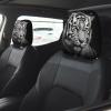 FHEBNDS Black and White Tiger Car Headrest Cover 2 Pcs Universal Soft Washable Car Seat Head Rest Protector Elastic Breathable Auto Interior Decor Front & Rear Seat Headrest Pads view 2