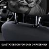 FHEBNDS Black and White Tiger Car Headrest Cover 2 Pcs Universal Soft Washable Car Seat Head Rest Protector Elastic Breathable Auto Interior Decor Front & Rear Seat Headrest Pads view 4