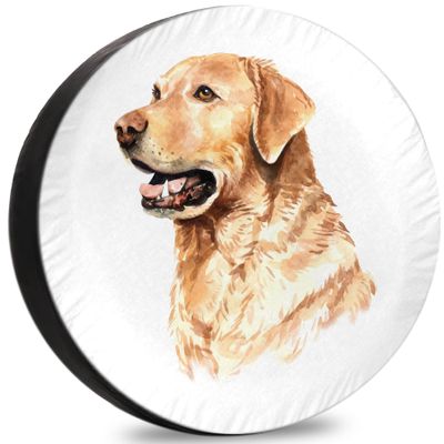 RUUEESTAR Labrador Retriever Spare Tire Cover for RV Trailer All-Weather Car Accessories for Camping Offering Sunproof, Waterproof & Dustproof Protection | 14 Inch
