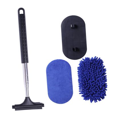 DECHOUS 3-in-1 Telescopic Car Windshield Cleaner Tool Set Rearview Mirror Wiper Window Squeegee Dust Removal for Auto Detailing