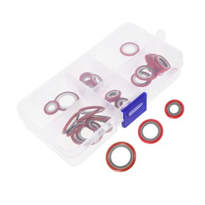 GLEAVI 30pcs Air Conditioning Compressor Sealing Gaskets Easy to Install Auto Gaskets for Air Conditioner Repair Compatible Washer Assortment for Efficient Sealing